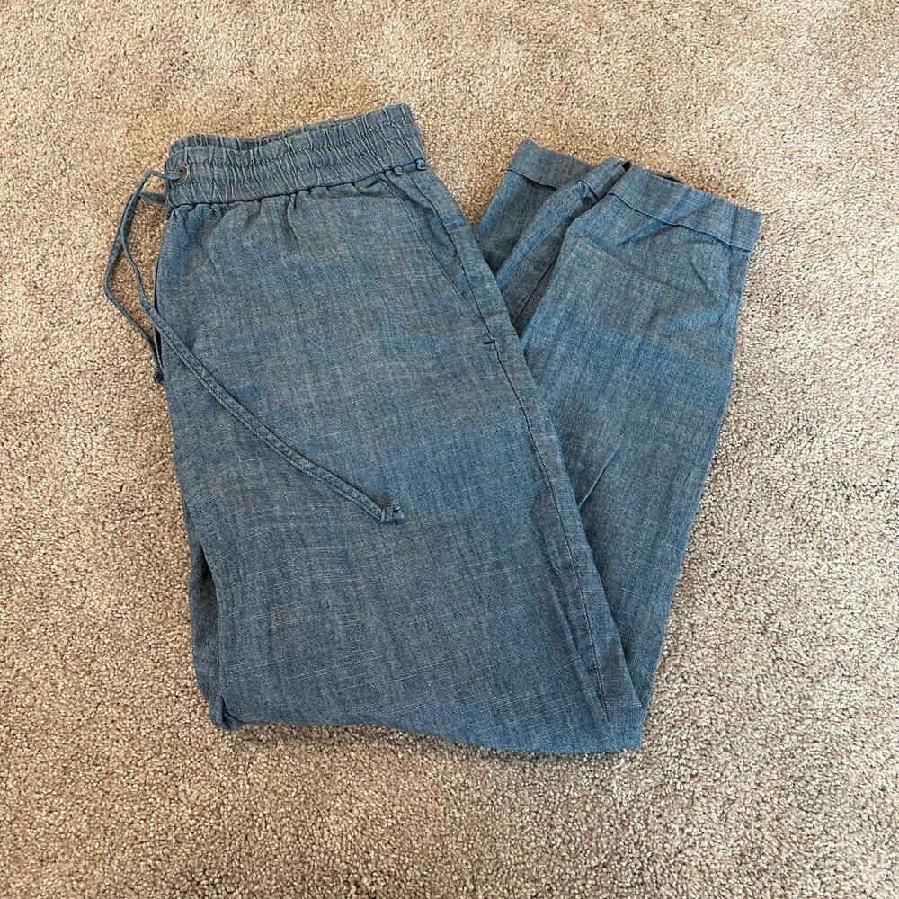 J Crew Women's Cotton‎ Chambray Pull On Trouser Light Blue Size 0